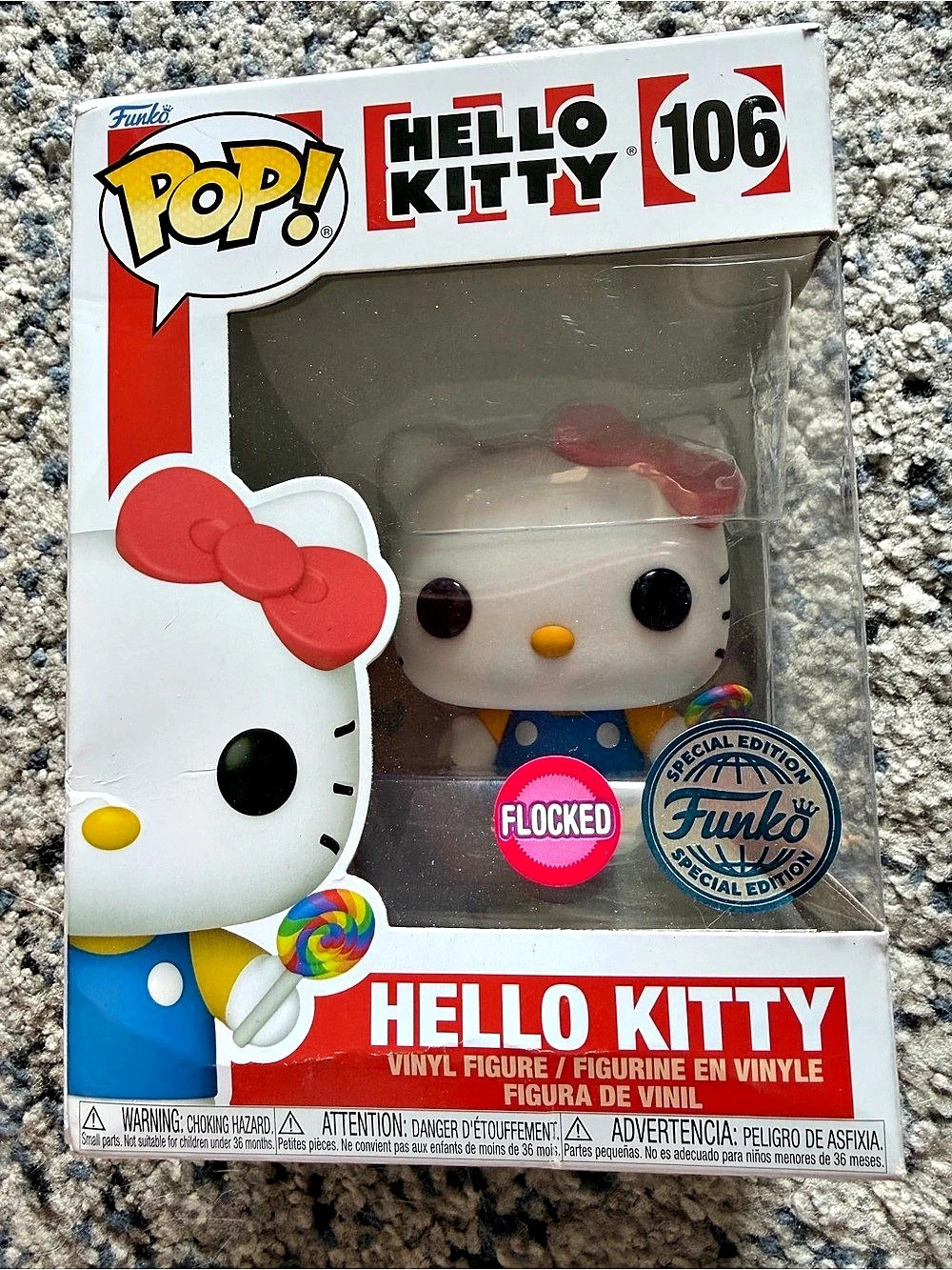 Funko Hello Kitty with Lollipop #106 Flocked Special Edition Vinyl Figure